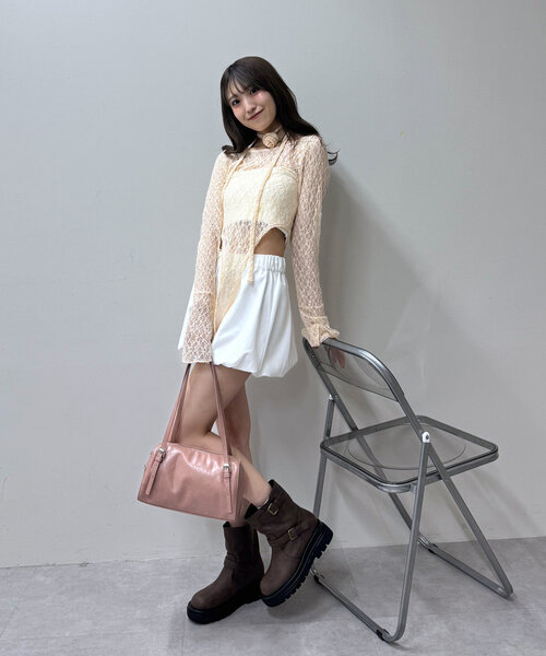 mline（エムライン）の「[mline]ボディスーツ レースチョーカー（シャツ/ブラウス・レディース・ブラック/カーキ/オフホワイト/ピンク・FREE）」の12枚目の写真