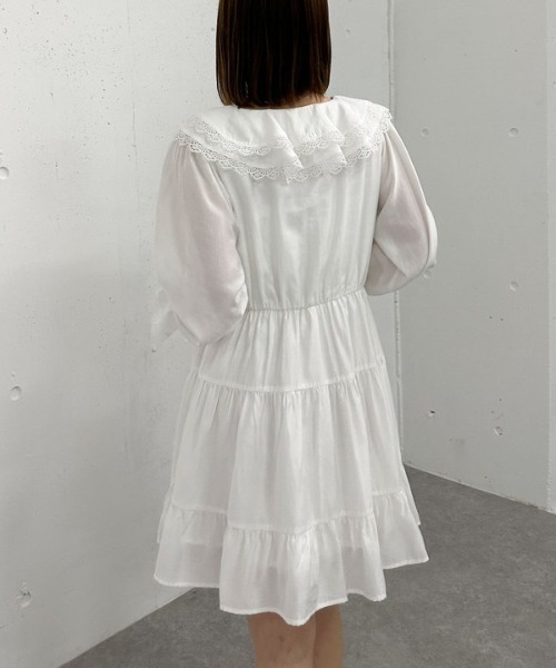 archives（アルシーヴ）の「フリルラッフルミニワンピース（ワンピース・レディース・オフホワイト/ブルー/ブラック・MEDIUM）」の7枚目の写真