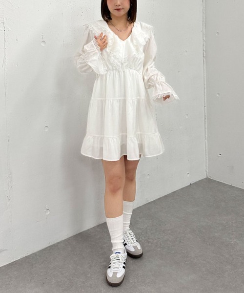 archives（アルシーヴ）の「フリルラッフルミニワンピース（ワンピース・レディース・オフホワイト/ブルー/ブラック・MEDIUM）」の10枚目の写真