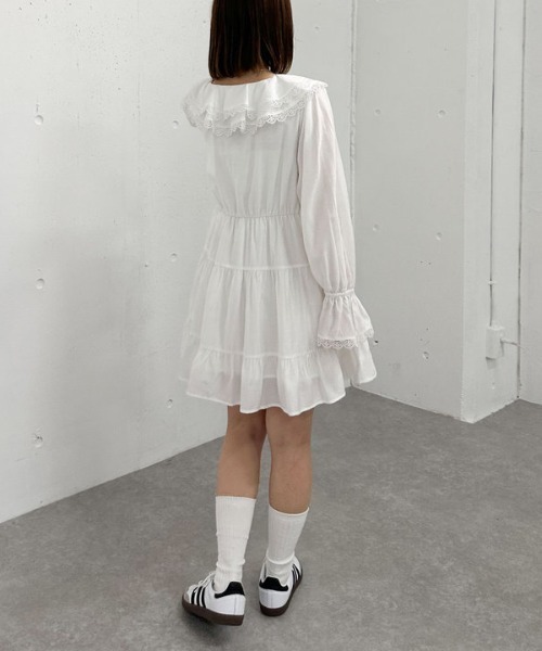 archives（アルシーヴ）の「フリルラッフルミニワンピース（ワンピース・レディース・オフホワイト/ブルー/ブラック・MEDIUM）」の13枚目の写真