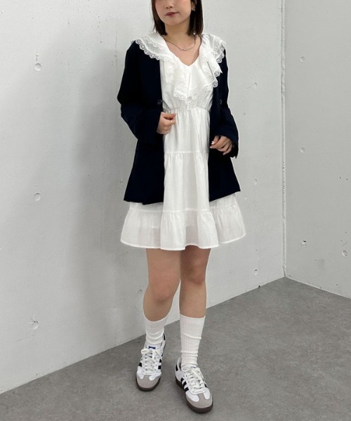 archives（アルシーヴ）の「フリルラッフルミニワンピース（ワンピース・レディース・オフホワイト/ブルー/ブラック・MEDIUM）」の15枚目の写真