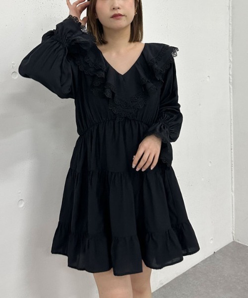 archives（アルシーヴ）の「フリルラッフルミニワンピース（ワンピース・レディース・オフホワイト/ブルー/ブラック・MEDIUM）」の17枚目の写真