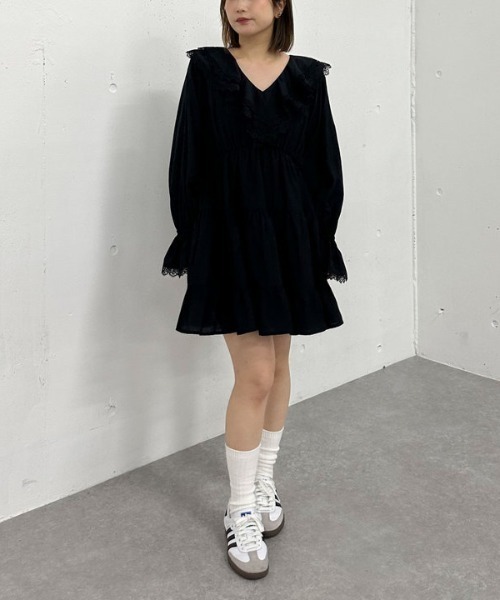 archives（アルシーヴ）の「フリルラッフルミニワンピース（ワンピース・レディース・オフホワイト/ブルー/ブラック・MEDIUM）」の20枚目の写真
