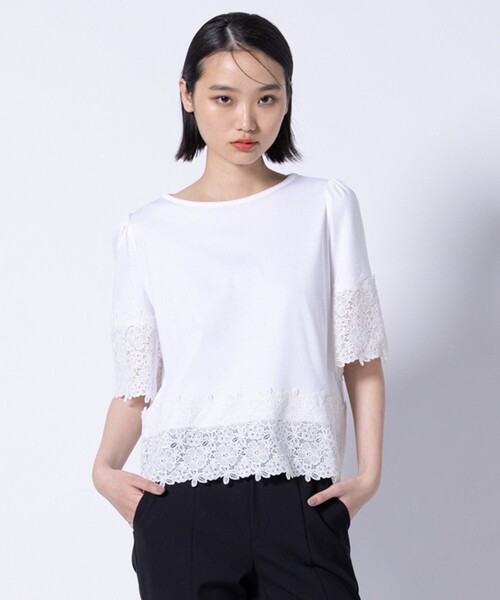 TOCCA（トッカ）の「FLOWER PATTERN LACE トップス（Tシャツ/カットソー・レディース・アイボリー系/ネイビー系・SMALL/MEDIUM）」の15枚目の写真