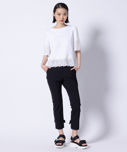 TOCCA（トッカ）の「FLOWER PATTERN LACE トップス（Tシャツ/カットソー・レディース・アイボリー系/ネイビー系・SMALL/MEDIUM）」の16枚目の写真