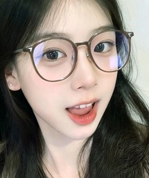 ラウンドカラークリアレンズ グラス メガネ 伊達メガネ(CZ)