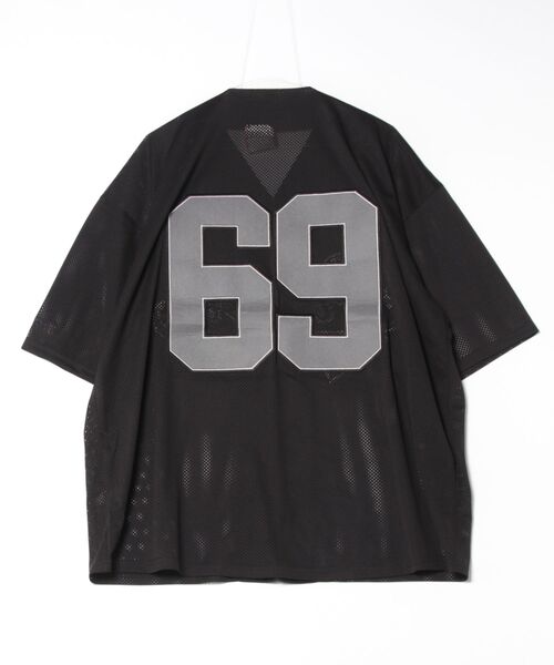 a.p.o.v.(エーピーオービー)の「a.p.o.v. フェルトロゴ&ナンバリングメッシュベースボールシャツ(シャツ/ブラウス・メンズ・ブラック/グリーン/ブラウン/ホワイト・ONESIZE)」の5枚目の写真