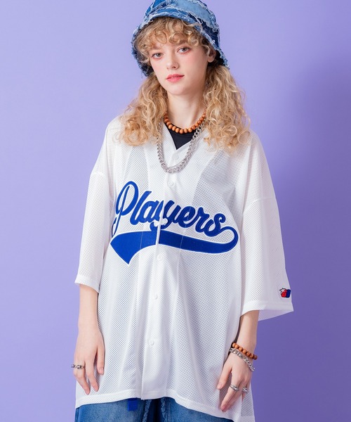 a.p.o.v.(エーピーオービー)の「a.p.o.v. フェルトロゴ&ナンバリングメッシュベースボールシャツ(シャツ/ブラウス・メンズ・ブラック/グリーン/ブラウン/ホワイト・ONESIZE)」の2枚目の写真