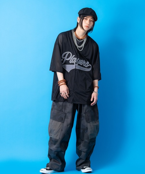 a.p.o.v.(エーピーオービー)の「a.p.o.v. フェルトロゴ&ナンバリングメッシュベースボールシャツ(シャツ/ブラウス・メンズ・ブラック/グリーン/ブラウン/ホワイト・ONESIZE)」の10枚目の写真