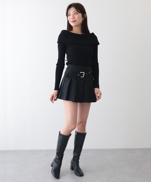 Lace Ladies(レースレディース)の「レザー調 ベルト付き ボックス プリーツ ミニ スカート(スカート・レディース・グレー/ブラウン/ブラック・S/M/L/XL)」の14枚目の写真
