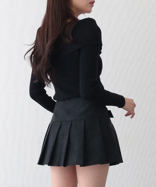 Lace Ladies(レースレディース)の「レザー調 ベルト付き ボックス プリーツ ミニ スカート(スカート・レディース・グレー/ブラウン/ブラック・S/M/L/XL)」の12枚目の写真