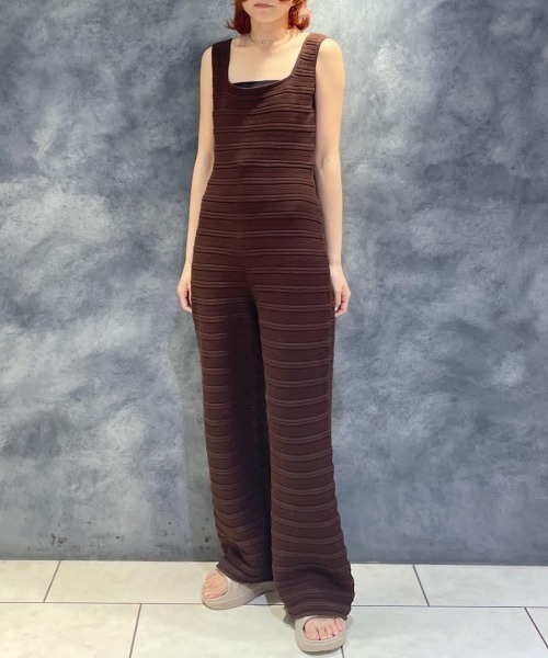 SaturdayClub オープンバック スクエアネック ジャンプスーツ セール】THROW SQUARE NECK JUMPSUITS スクエアネック ジャンプ
