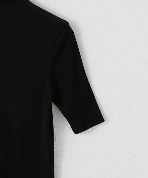 plage（プラージュ）の「Rib Sheer半袖タートル（Tシャツ/カットソー・レディース・ブラック/ホワイト・FREE）」の5枚目の写真