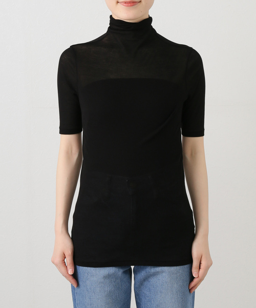 plage（プラージュ）の「Rib Sheer半袖タートル（Tシャツ/カットソー・レディース・ブラック/ホワイト・FREE）」の16枚目の写真