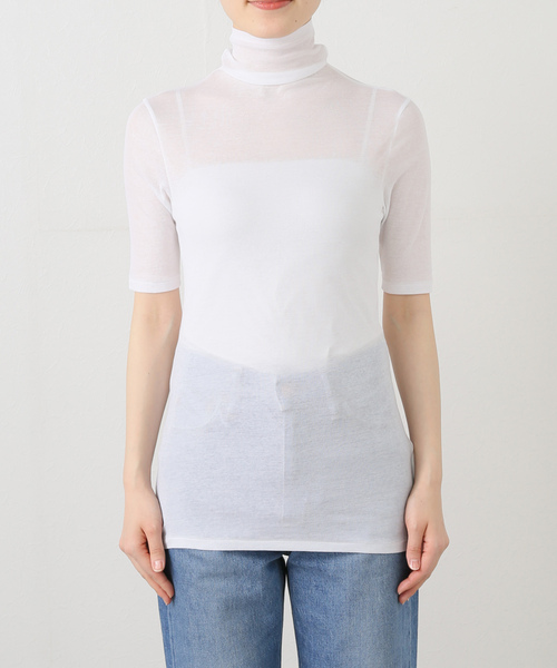 plage Rib Sheer 半袖タートル セール】Rib Sheer半袖タートル（Tシャツ/カットソー）｜Plage