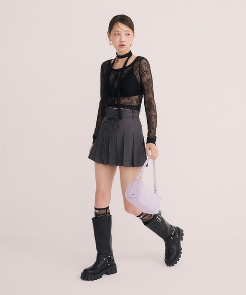 EIMY ISTOIRE(エイミーイストワール)の「タックミニスカート(スカート・レディース・ベージュ/ネイビー/グレー・S/M)」の6枚目の写真