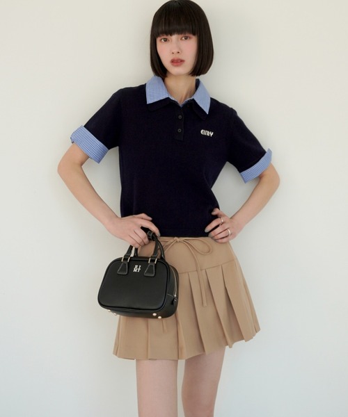 EIMY ISTOIRE(エイミーイストワール)の「タックミニスカート(スカート・レディース・ベージュ/ネイビー/グレー・S/M)」の11枚目の写真