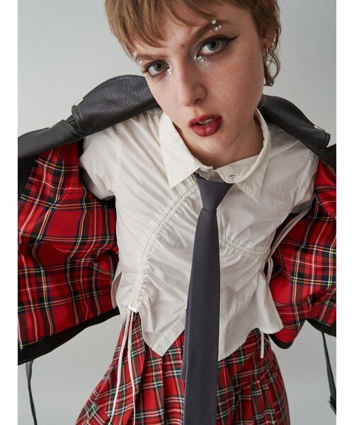 jouetie(ジュエティ)の「スライダーネクタイ(ネクタイ・レディース・グレー/ブラック・FREE)」の2枚目の写真