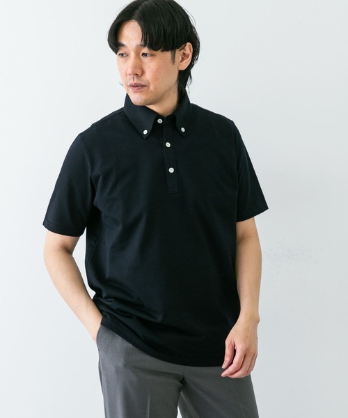 美品★アーバンリサーチ　ポロシャツ　半袖　ブラック　L　1.9万　綿　紺　春夏 セール】『XLサイズあり』JAPAN FABRIC ポロシャツ（ポロシャツ