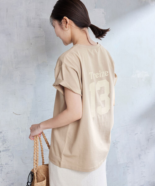 SLOBE IENA(スローブイエナ)の「《WEB限定/追加2》Treize 13 Tシャツ(Tシャツ/カットソー・レディース・ベージュ/ネイビー/ホワイト・FREE)」の19枚目の写真