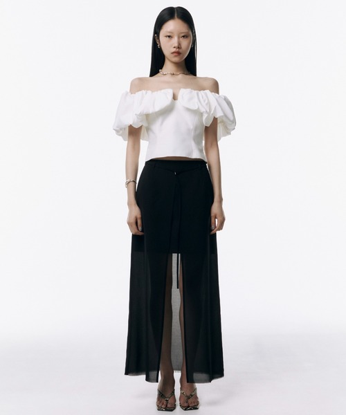 JOSE MOON（ジョゼムーン）の「BALLON SLEEVE TOP/バルーンスリーブトップ（Tシャツ/カットソー・レディース・オレンジ/ホワイト/ブルー/ブラック・FREE）」の7枚目の写真