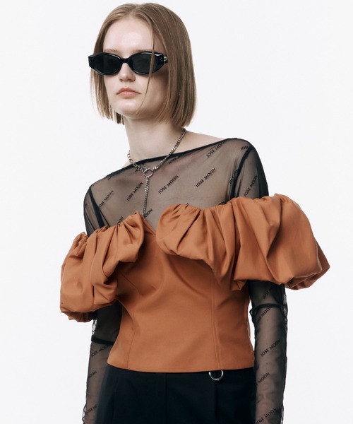 JOSE MOON（ジョゼムーン）の「BALLON SLEEVE TOP/バルーンスリーブトップ（Tシャツ/カットソー・レディース・オレンジ/ホワイト/ブルー/ブラック・FREE）」の16枚目の写真