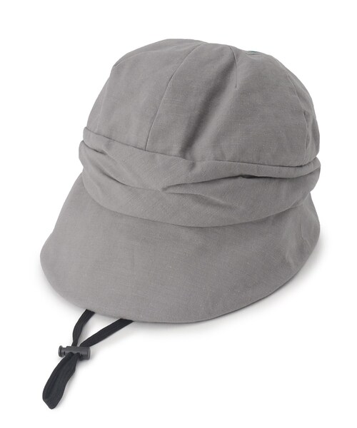 SHOO・LA・RUE(シューラルー)の「【UVカット】顔周りすっぽりキャスケット【サイズ調整/あご紐付き】(キャスケット・レディース・グレー/ブラック/ブラウン系/ライトベージュ/ベージュ・00)」の1枚目の写真