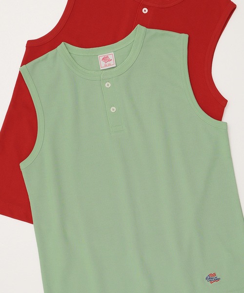 JEMORGAN（ジェーイーモーガン）の「【JEMORGAN / ジェーイーモーガン】カノコヘンリーネックノースリーブ（タンクトップ・レディース・イエロー/ネイビー/ホワイト/グリーン系/チャコール/レッド系/ブラック・FREE）」の4枚目の写真