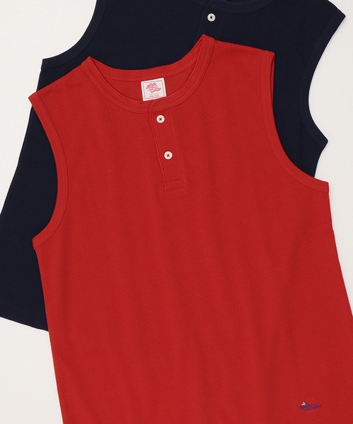 JEMORGAN（ジェーイーモーガン）の「【JEMORGAN / ジェーイーモーガン】カノコヘンリーネックノースリーブ（タンクトップ・レディース・イエロー/ネイビー/ホワイト/グリーン系/チャコール/レッド系/ブラック・FREE）」の7枚目の写真