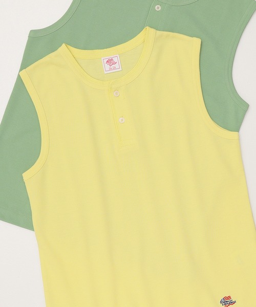 JEMORGAN（ジェーイーモーガン）の「【JEMORGAN / ジェーイーモーガン】カノコヘンリーネックノースリーブ（タンクトップ・レディース・イエロー/ネイビー/ホワイト/グリーン系/チャコール/レッド系/ブラック・FREE）」の6枚目の写真