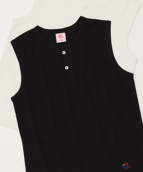 JEMORGAN（ジェーイーモーガン）の「【JEMORGAN / ジェーイーモーガン】カノコヘンリーネックノースリーブ（タンクトップ・レディース・イエロー/ネイビー/ホワイト/グリーン系/チャコール/レッド系/ブラック・FREE）」の2枚目の写真