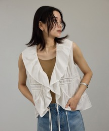 SALON adam et rope' | 【WEB限定】フロントリボンフリルタンク / フリルジレ(シャツ/ブラウス)