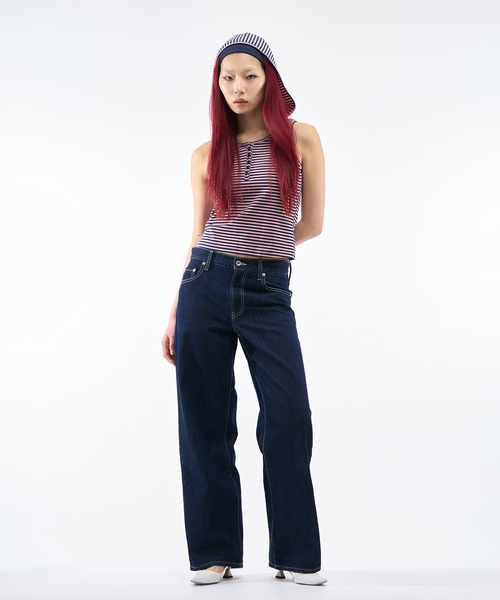 Oriens JOURNAL STANDARD（オリエンス ジャーナルスタンダード）の「《追加》ボーダーフーディー タンクトップ（タンクトップ・レディース・ブラック/ピンク・FREE）」の7枚目の写真