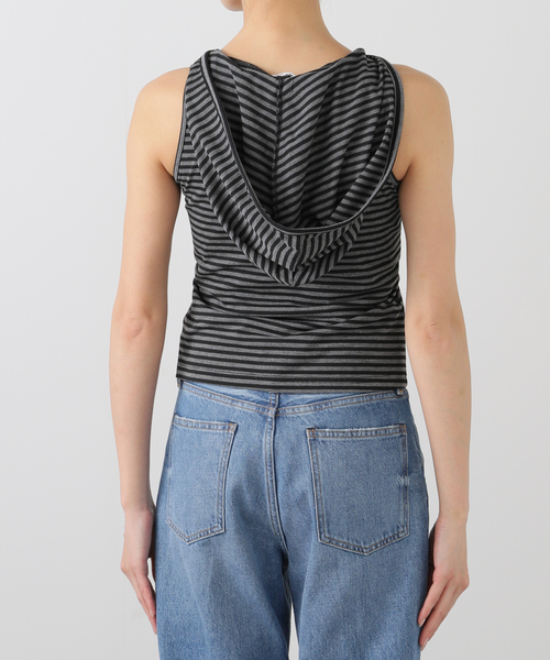 Oriens JOURNAL STANDARD（オリエンス ジャーナルスタンダード）の「《追加》ボーダーフーディー タンクトップ（タンクトップ・レディース・ブラック/ピンク・FREE）」の13枚目の写真