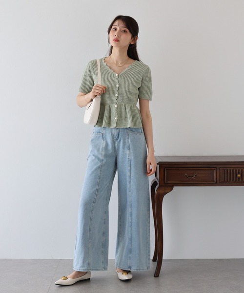 Amel パールボタンペムラムニット　完売品 Amel パールボタンペムラムニット完売品