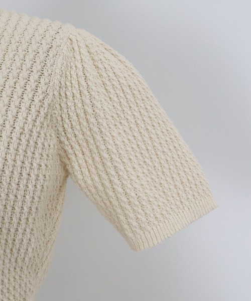 BLUEEAST（ブルーイースト）の「パールボタンペプラムニット（ニット/セーター・レディース・アイボリー/ブラック/ライトカーキ/ピンク/ブラウン・MEDIUM）」の19枚目の写真