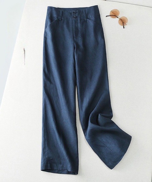 CADBURY（キャドバリー）の「ハイウエストワイドパンツ（その他パンツ・レディース・アイボリー/ブラック/ブルー/ホワイト/グリーン/ベージュ・SMALL/MEDIUM/LARGE/X-LARGE）」の6枚目の写真