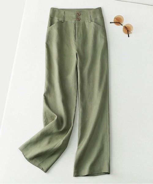 CADBURY（キャドバリー）の「ハイウエストワイドパンツ（その他パンツ・レディース・アイボリー/ブラック/ブルー/ホワイト/グリーン/ベージュ・SMALL/MEDIUM/LARGE/X-LARGE）」の5枚目の写真