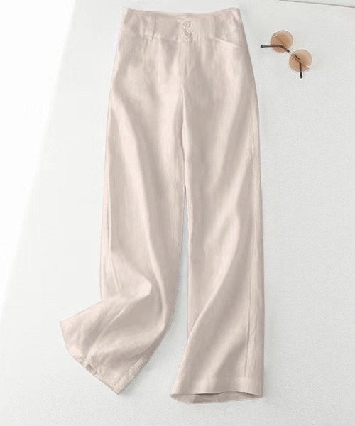 CADBURY（キャドバリー）の「ハイウエストワイドパンツ（その他パンツ・レディース・アイボリー/ブラック/ブルー/ホワイト/グリーン/ベージュ・SMALL/MEDIUM/LARGE/X-LARGE）」の3枚目の写真