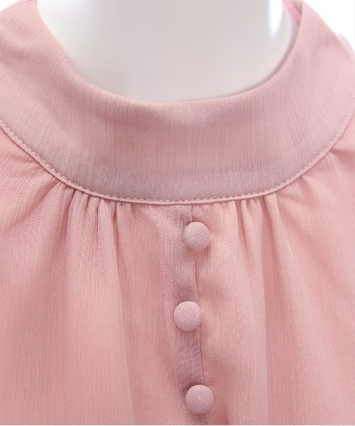 CLEAR BASIC（クリアベーシック）の「【低身長サイズ有】ウエストシャーリングバックリボンノースリーブワンピース[大人 フェミニン]（ワンピース・レディース・ピンク/ブラック/ブルーグレー・F/XS）」の9枚目の写真