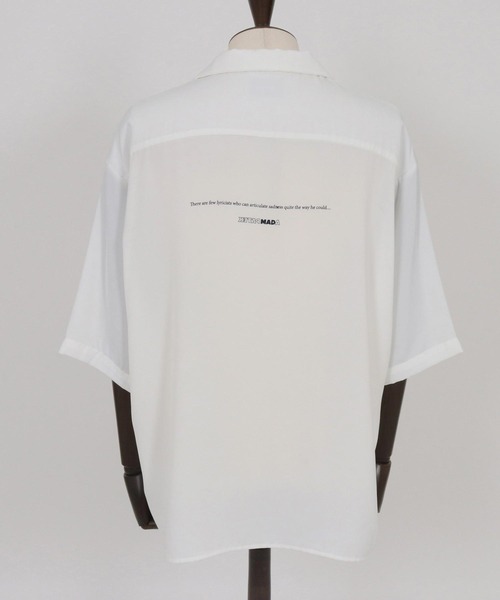 ブラウス シャツ ADAMPATEK/mad embroidery short sleeve shirt/刺繍入りドレープ半袖シャツ(AP251502 ADAMPATEK/mad embroidery short sleeve shirt/刺繍入りドレープ