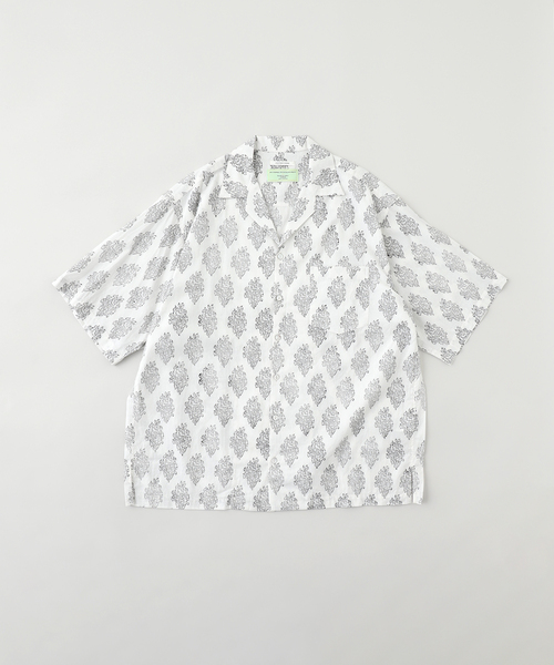 Couture d'adam（クチュールドアダム）の「COUTURE D’ADAM (クチュール ド アダム) Block Print Summerwear シャツ（シャツ/ブラウス・メンズ・チャコールグレー/ホワイト×ホワイト/イエロー系その他/ホワイト系その他/マスタード・40/42）」の2枚目の写真