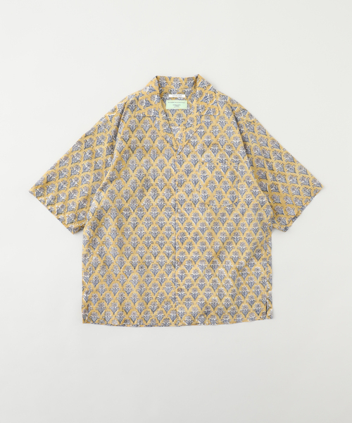 Couture d'adam（クチュールドアダム）の「COUTURE D’ADAM (クチュール ド アダム) Block Print Summerwear シャツ（シャツ/ブラウス・メンズ・チャコールグレー/ホワイト×ホワイト/イエロー系その他/ホワイト系その他/マスタード・40/42）」の4枚目の写真