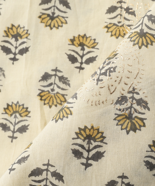 Couture d'adam（クチュールドアダム）の「COUTURE D’ADAM (クチュール ド アダム) Block Print Summerwear シャツ（シャツ/ブラウス・メンズ・チャコールグレー/ホワイト×ホワイト/イエロー系その他/ホワイト系その他/マスタード・40/42）」の7枚目の写真