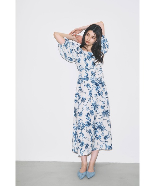 印象派ワンピ【FOLD】花咲く主役 ケンダル コットンドレス 花柄スクエアバルーンワンピース（ワンピース）｜&. NOSTALGIA