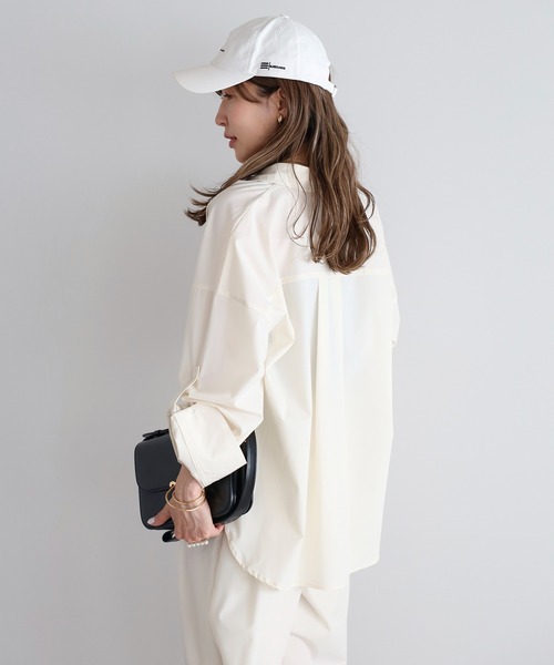 ボンジュールサガン BONJOUR SAGAN 【撥水・接触冷感・UVカット】ロールアップスリーブシャツ （BEIGE） セール】【撥水・接触冷感・UVカット】ロールアップスリーブ