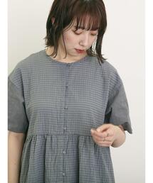 Samansa Mos2 | 【S/Mサイズ】オーバーレース切替ワンピース(ワンピース)