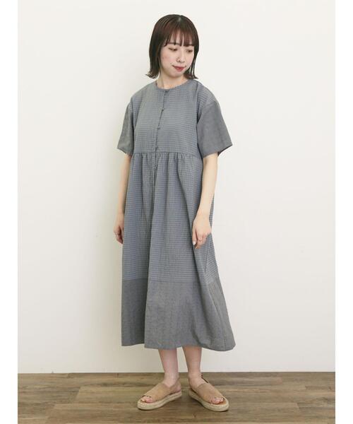 Samansa Mos2（サマンサ モスモス）の「【S/Mサイズ】オーバーレース切替ワンピース（ワンピース・レディース・グリーン/ベージュ/ブラック・M/S）」の6枚目の写真