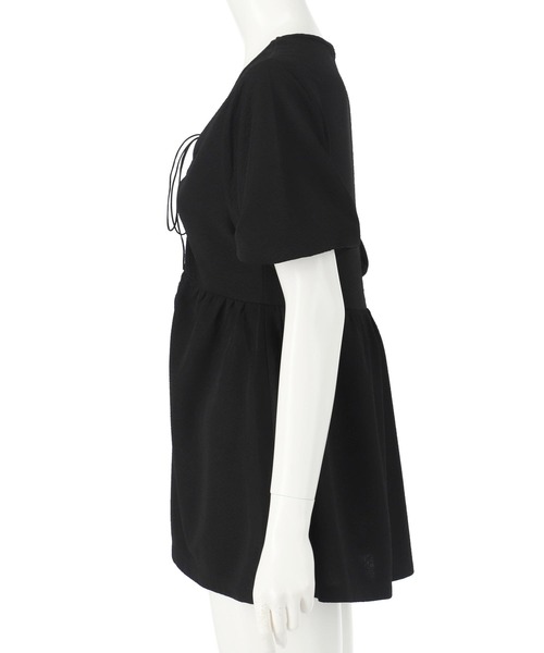 anap mimpi（アナップミンピ）の「フクレ接結カットソー ペプラムプルオーバートップス（Tシャツ/カットソー・レディース・ピンク/アイボリー/ブラック・FREE）」の15枚目の写真