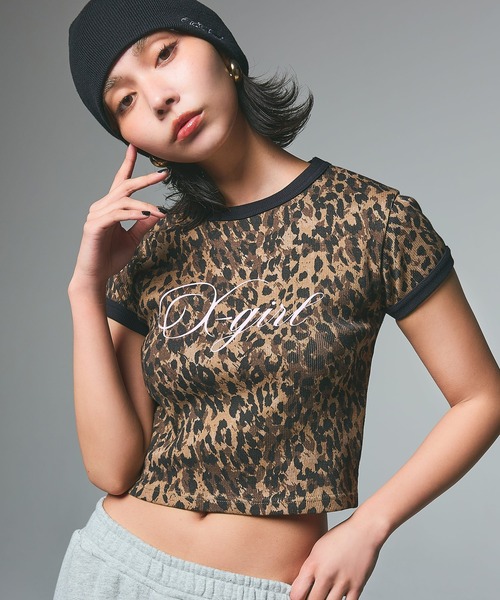 最終値下げ‼️Lサイズ90 Logo Girl Tee　チャコールピンクレオパード 90 Logo Girl Tee – YZ